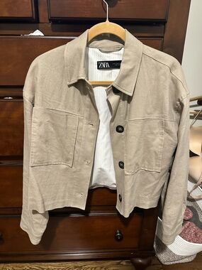 Zara Neutral Beige Collar Jacket